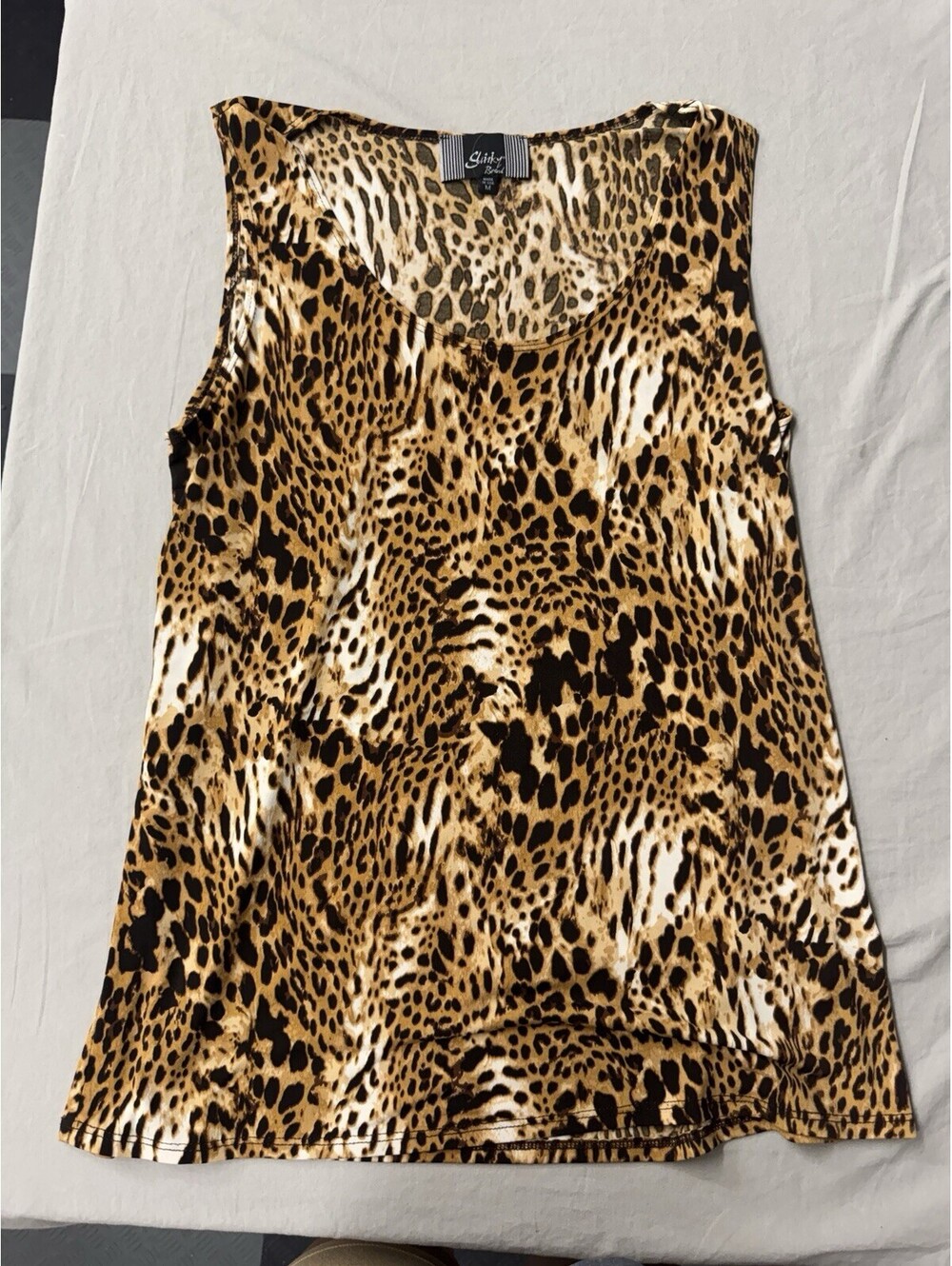 Slinky Brand Cheetah Tank Top Size Medium